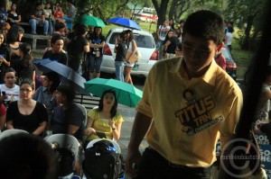 ALYANSA's Titus Tan at the College of Mass Communication ALYANSA's Titus Tan arrives at the College of Mass Communication to attend the mudslinging last Feb. 20. Photo by Roehl Nino Bautista.