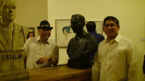 DSC01796 National Artist Virgilio Almario (left) and UP Diliman Chancellor Sergio Cao pose with busts of heroes inside the newly opened Bulwagan ng Dangal. Photo by Jenin Velasquez